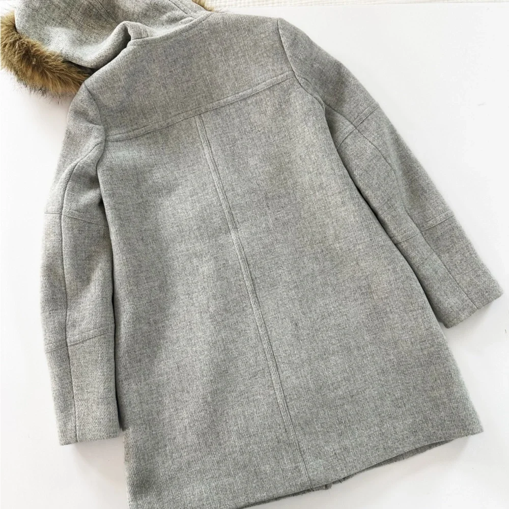J.Crew Stadium Cloth Chateau Wool Gray Parka Coat Womens 0  Gray